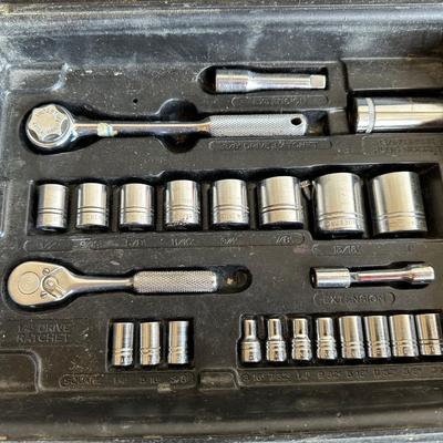SOCKET SET, WEN 3/8" DRILL AND OTHER HAND TOOLS