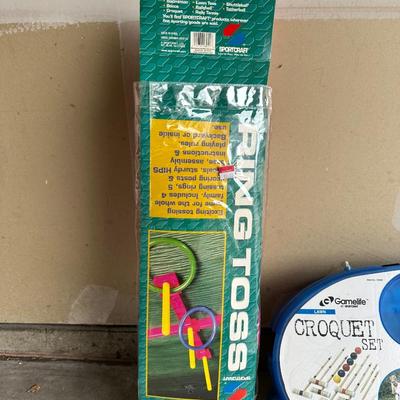 LIKE NEW CROQUET SET AND A YARD RING TOSS GAME