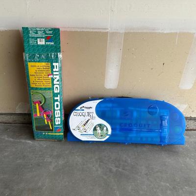 LIKE NEW CROQUET SET AND A YARD RING TOSS GAME