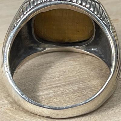 Nice Sterling Tiger Eye Ring size 10