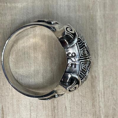 Celtic Timberwolf sterling silver ring size 12