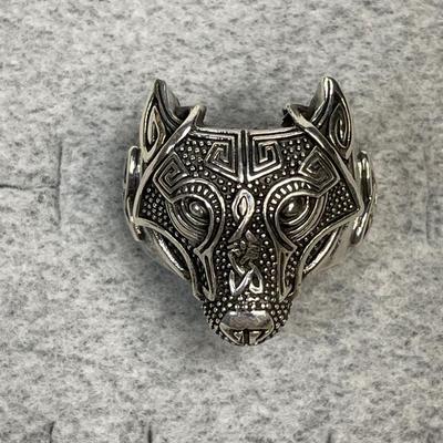 Celtic Timberwolf sterling silver ring size 12