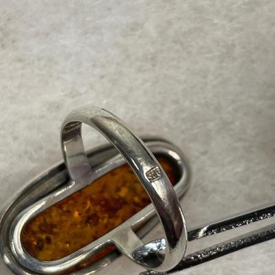 Baltic Amber sterling ring size 7