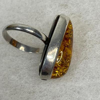 Baltic Amber sterling ring size 7