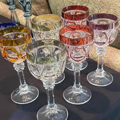 6 crystal water/wine goblets