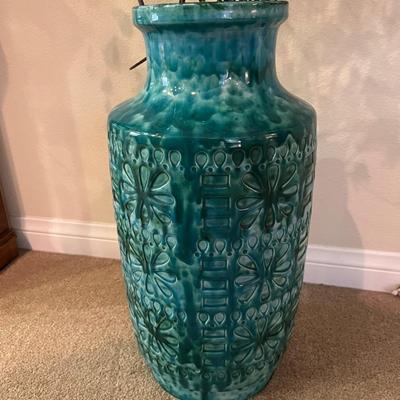Blue vase with flowers