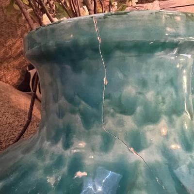 Blue vase with flowers