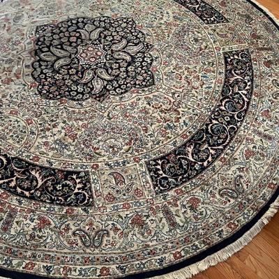 Round Oriental Area Rug 10.5" Diameter