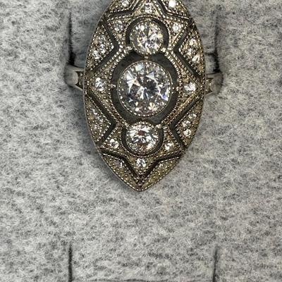 Art Deco style New Sterling Ring size 8.5