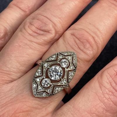 Art Deco style New Sterling Ring size 8.5