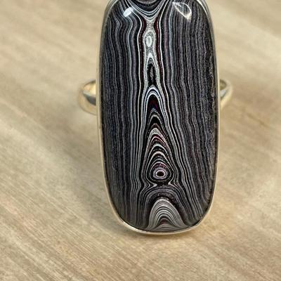 Sterling silver Fordite Ring size 9
