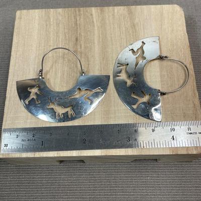 Mexican Sterling Deer hunter Earrings