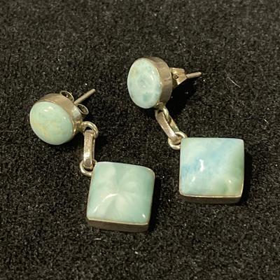 Sterling Silver Square Drop Earrings