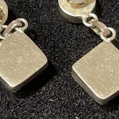 Sterling Silver Square Drop Earrings