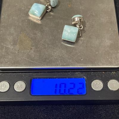 Sterling Silver Square Drop Earrings