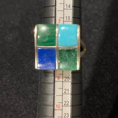 Sterling Silver Lapis Lazuli & Turquoise Ring