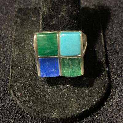 Sterling Silver Lapis Lazuli & Turquoise Ring