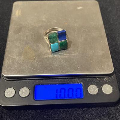 Sterling Silver Lapis Lazuli & Turquoise Ring