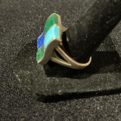 Sterling Silver Lapis Lazuli & Turquoise Ring