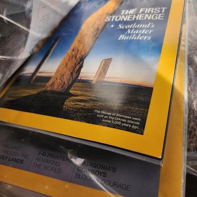 Stack of national geographics
