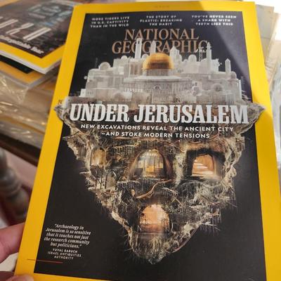 Stack of national geographics