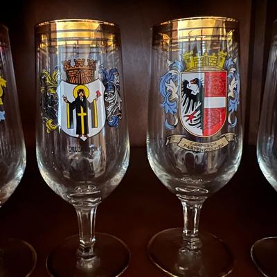 6 Coat of Arms wine glasses