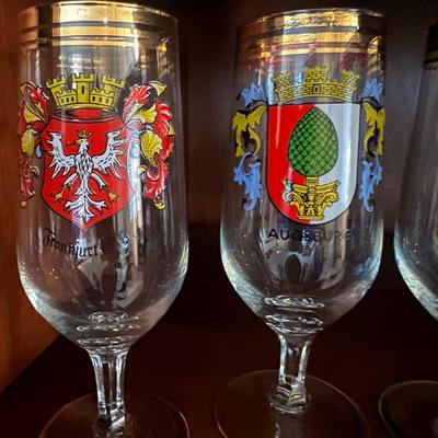 6 Coat of Arms wine glasses