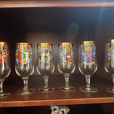 6 Coat of Arms wine glasses