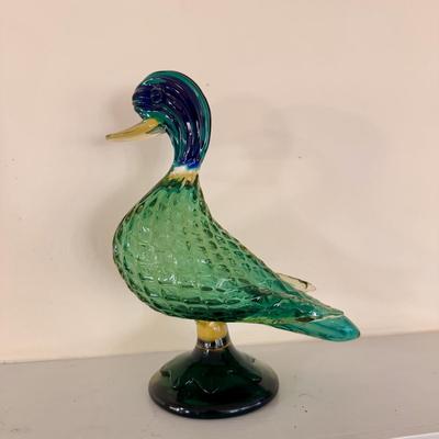 Multi-Colored Solid Glass Blown Duck (LR-DZ)