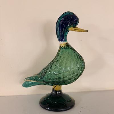 Multi-Colored Solid Glass Blown Duck (LR-DZ)