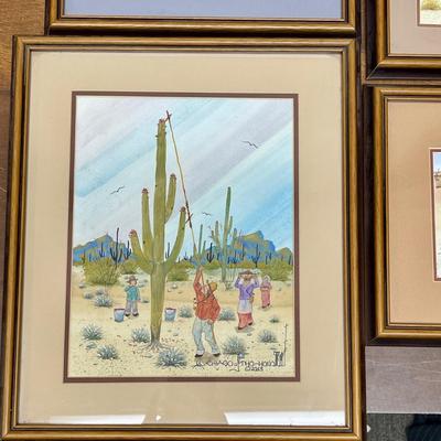 Lot of 4 Original Watercolor Artworks by Michael Chiago