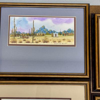 Lot of 4 Original Watercolor Artworks by Michael Chiago