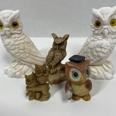 Lot of 5 Owl Figurines