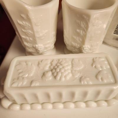 Milk glass set.