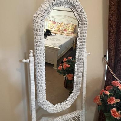 Wicker Cheval Mirror