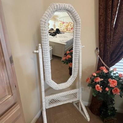 Wicker Cheval Mirror