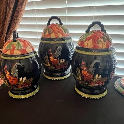 Rooster Canisters and Paper Towel Holder