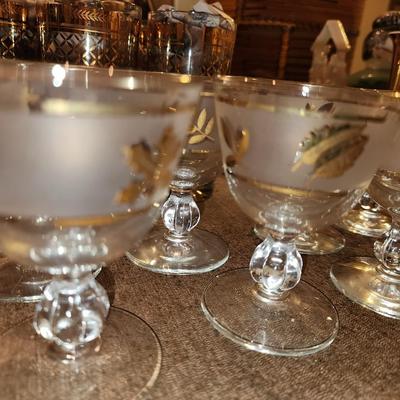 MCM gold trimmed Libby Glass set