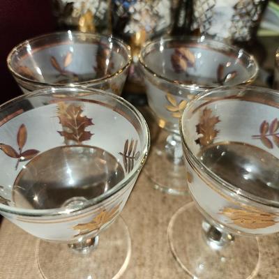 MCM gold trimmed Libby Glass set