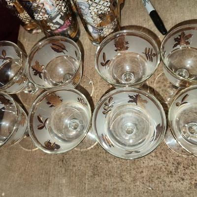 MCM gold trimmed Libby Glass set