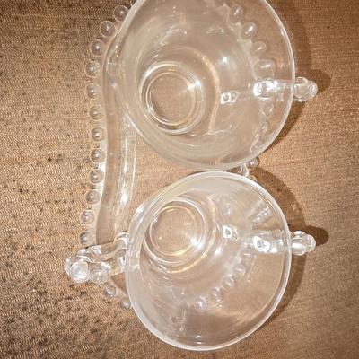 Candlewick cream and sugar set