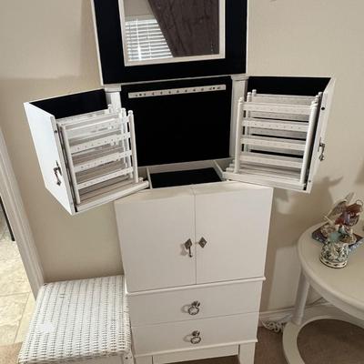 White jewelry armoire