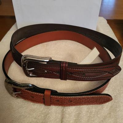 2 NEW LEATHER BELTS SIZE 34