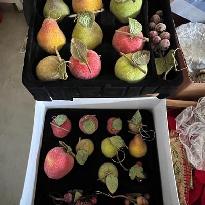 Box of fake fruit