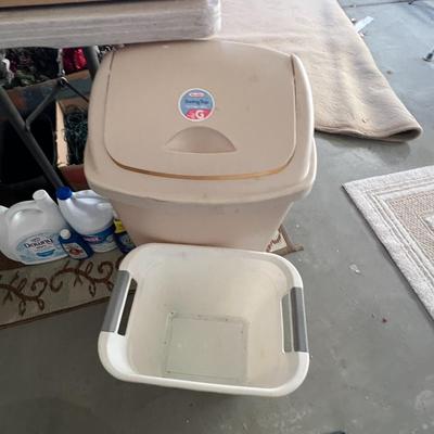 2 trash cans
