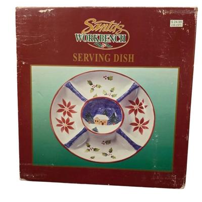 Vintage Santa's Workbench Serving Dish