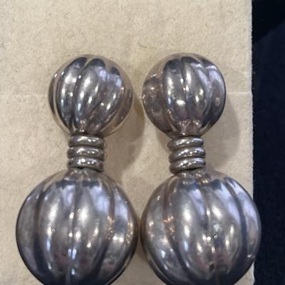 Sterling Silver Round Drop Earrings