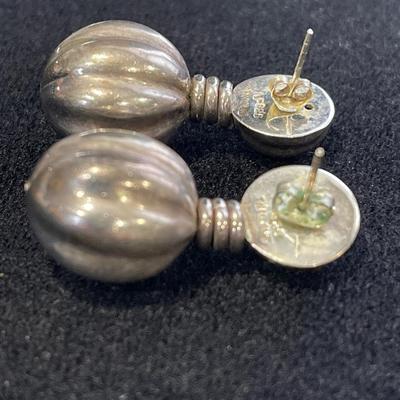Sterling Silver Round Drop Earrings