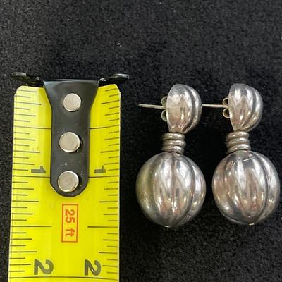 Sterling Silver Round Drop Earrings