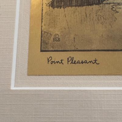 “Point Pleasant” and “San Pedro” Gold Foil Etching Prints by Lionel Barrymore (LR-DZ)